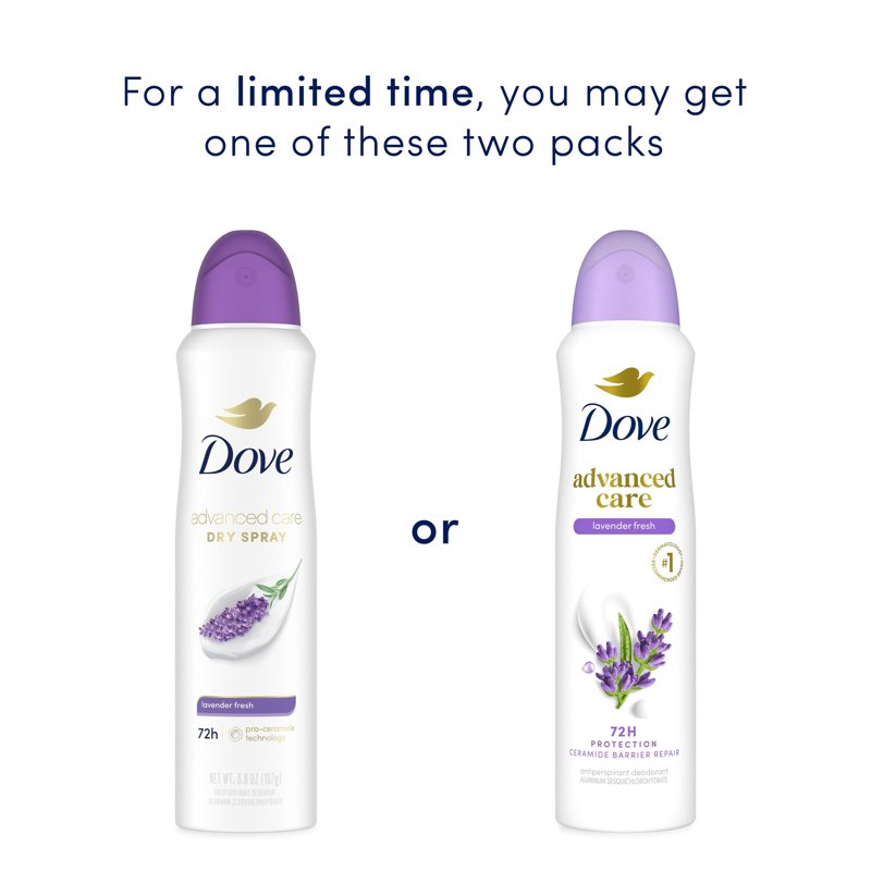 Dove Advanced Care Lavender Fresh Antiperspirant Spray - 3.8 oz