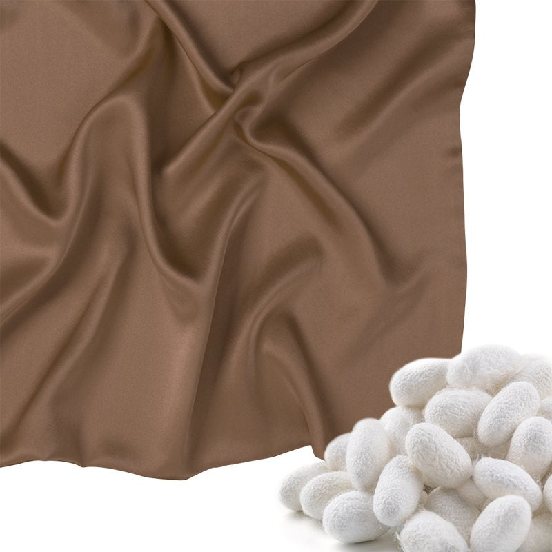 Silk Pillowcase for Hair and Skin - Queen, Coffee Color, 19 Momme
