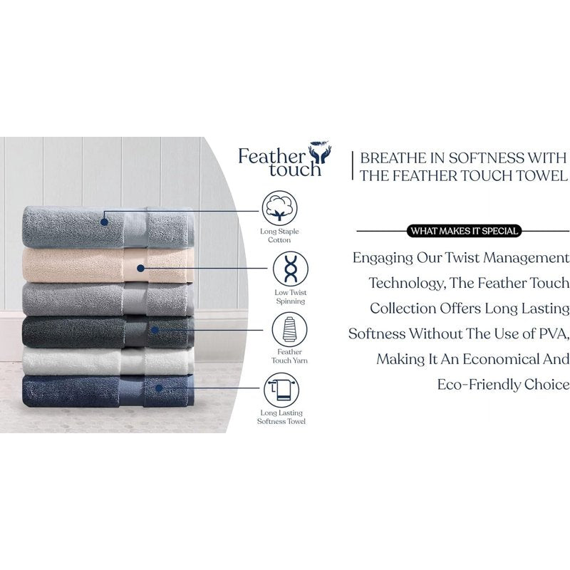 Delara Organic Cotton Washcloths 6-Pack - Light Blue, 13x13 Inch, 650 GSM Plush Face Towels