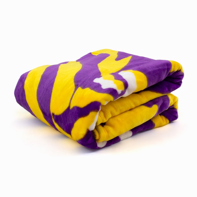 LSU Tigers College Covers Soft Raschel Throw Blanket 60x50 Inches - Comfy & Plush