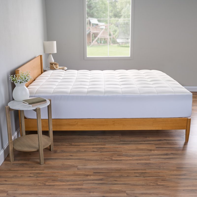 Queen Gel Memory Foam Mattress Pad with Cooling Cover - Allswell