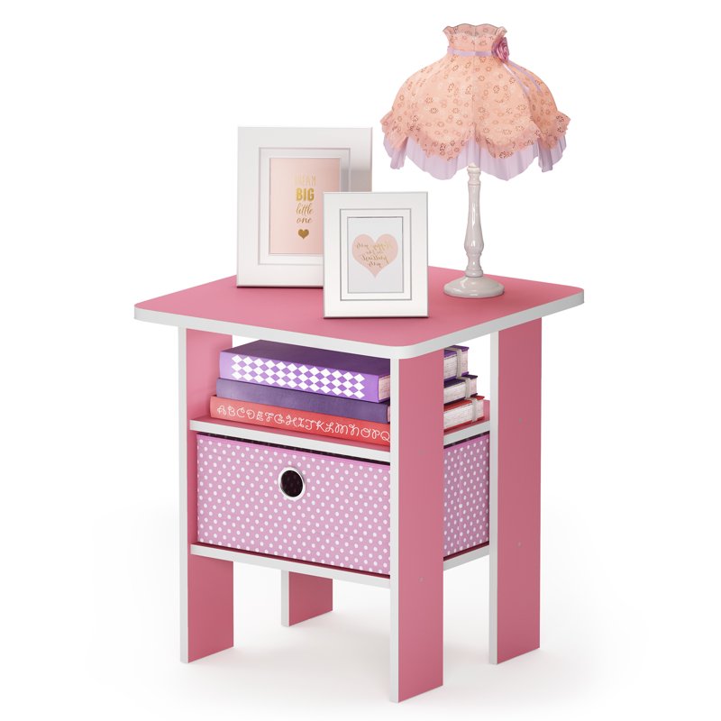 Engineered Wood End Table with Bin Drawer - Compact Design