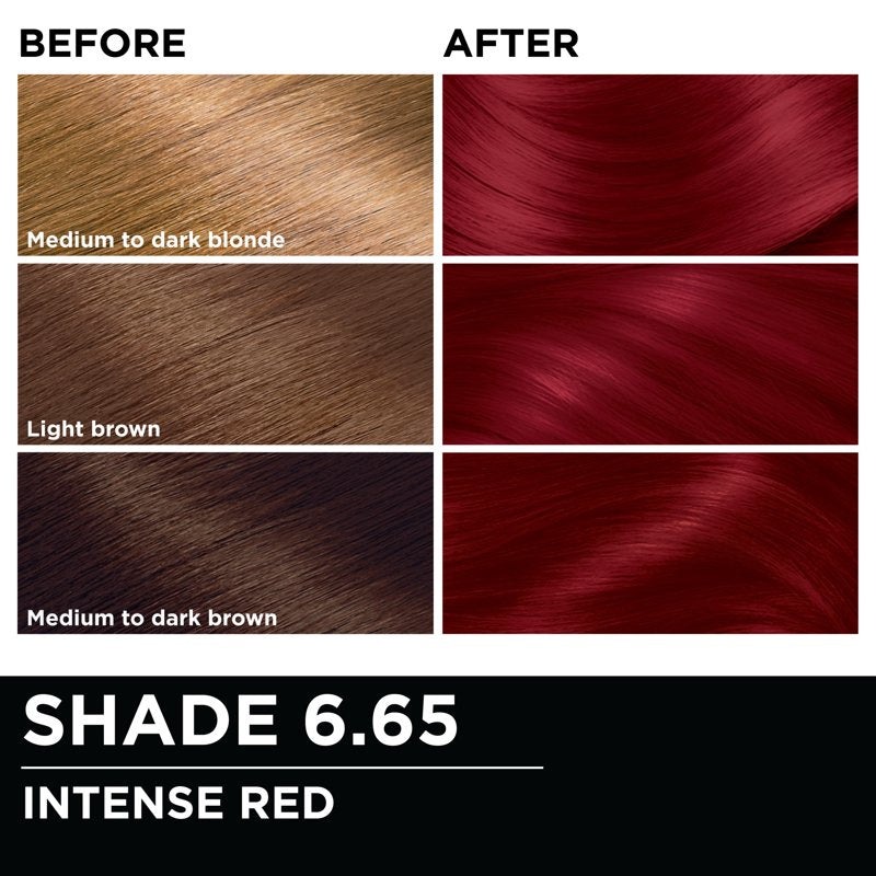 Permanent Hair Color Kit, Ammonia-Free Oil-Based Formula, Intense Red