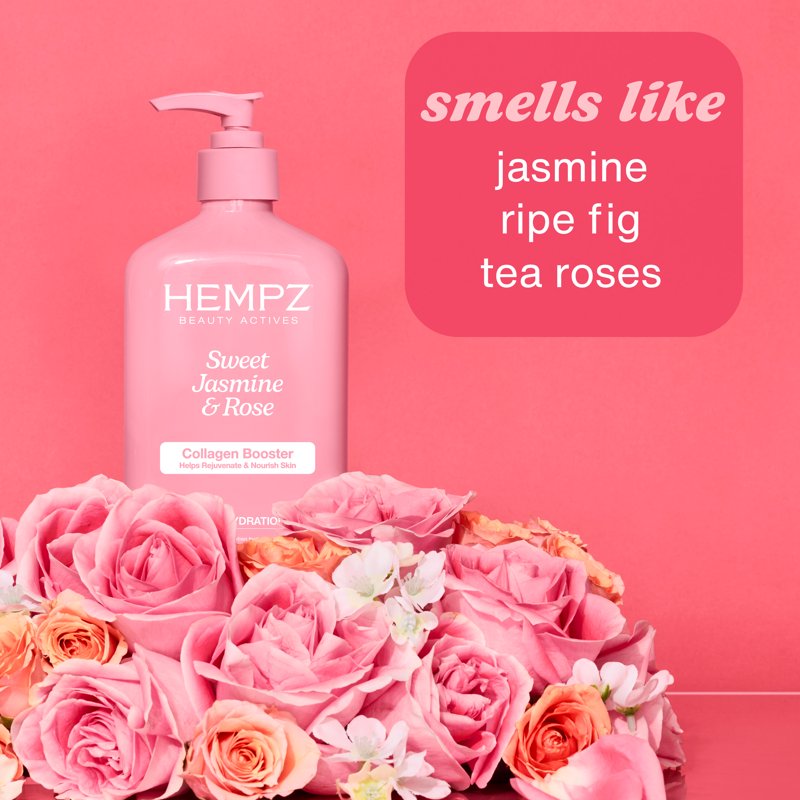 Smoothing Body Lotion with Collagen Booster - Sweet Jasmine & Rose, 17 fl oz