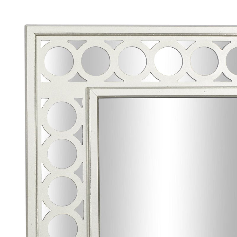 Geometric Silver Mirrored Console Table Set with Drawer - 2 Pieces