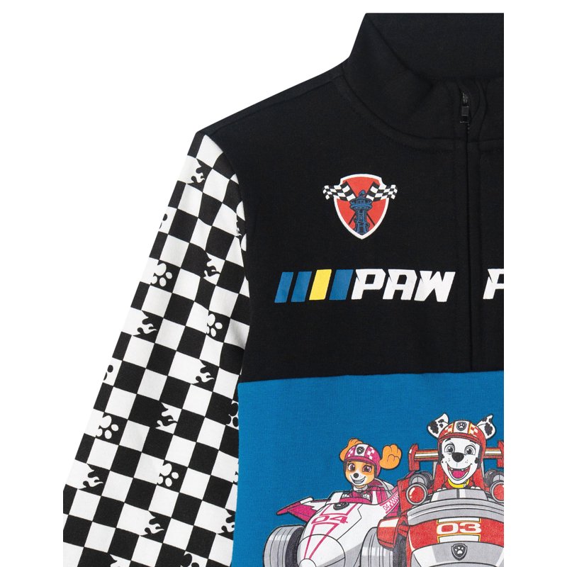 Toddler Boys Paw Patrol Skye Chase Marshall Fleece Half Zip Sweatshirt Black Blue 2T