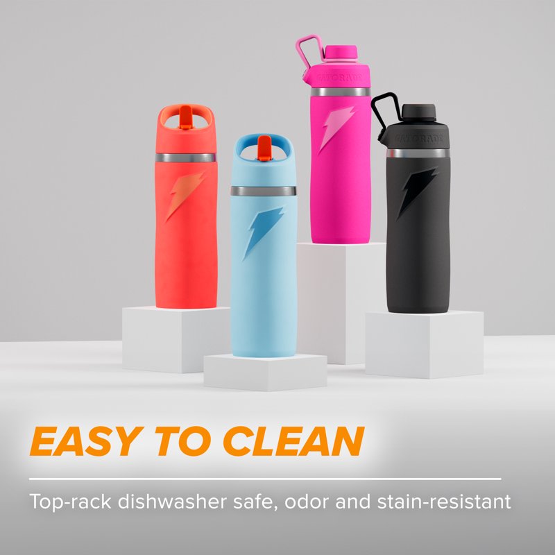 22 oz Stainless Steel Water Bottle with Twist Cap - Pink