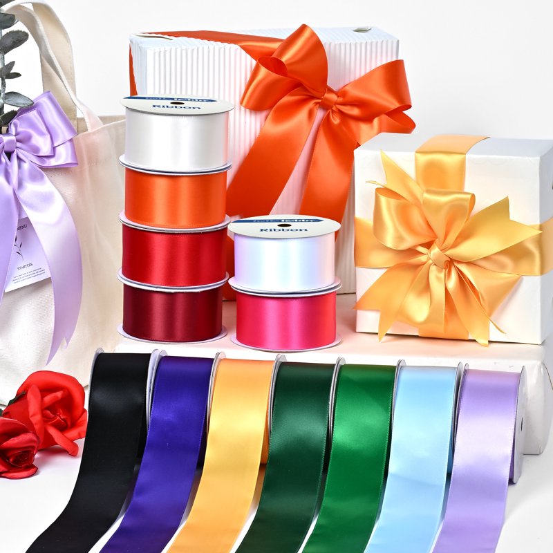 Purple Satin Ribbon 1.5 Inch Wide, 7 Yards for Gift Wrapping & Crafts