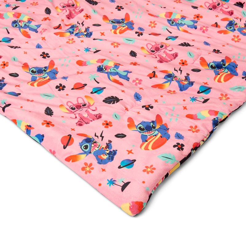 Kids Cloud Throw Blanket with Stitch Variation - 46 x 60 Inches, Soft Sherpa Back