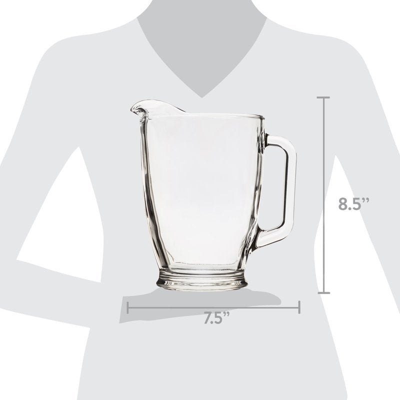 7-Piece Clear Glass Pitcher and Tumbler Set - 6 Cooler Glasses