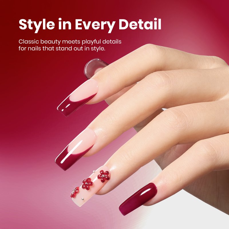 Burgundy Bliss Gel Nail Polish - Long-Lasting Deep Red Salon-Quality Finish