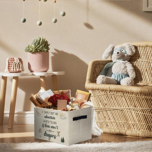 ATBWGT Dragon Nursery Storage Bins Box, Toybox for Boys Girls, Adventure Forest Dragon Foldable Storage Baskets Organizer for Bedroom Bathroom Kids Room Dorm Clothes Toys Books