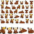 Exasinine Mini Highland Cow Figurines - 25 Pcs Resin Sculptures for Cake Decorations & Garden Decor