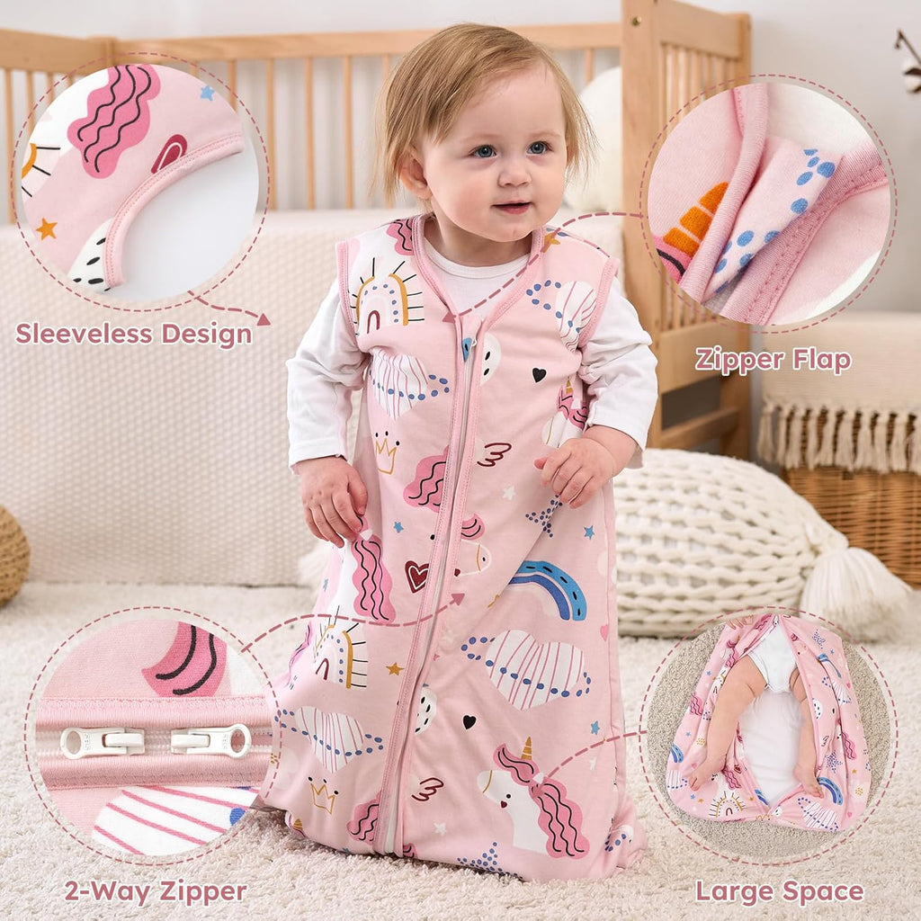 Yoofoss Baby Sleep Sack - 100% Organic Cotton Wearable Blanket for 12-18 Months | TOG 2.5, Warm & Comfy