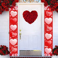AIBIIN Valentine's Day Door Banner Decoration Valentines day Hanging Front Porch Welcome Sign Red Pink Buffalo Plaid Love Heart Banner Romantic for the Home Door Party Supplies Decor 35.4 x 70.8 Inch
