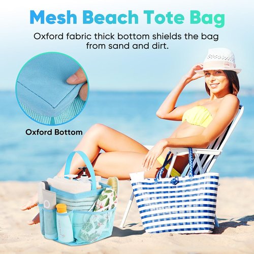 EUDELE Mesh Shower Caddy - Portable 8-Pocket Design for Quick Drying & Easy Cleaning | Ideal for Beach, Gym, Travel