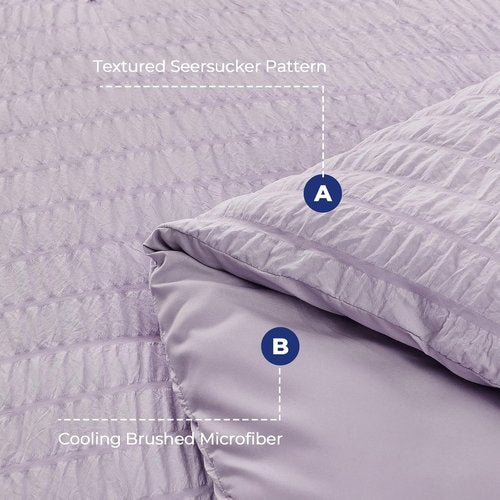HYMOKEGE King Size Lavender Comforter Set - 7 Piece All-Season Luxury Bedding | Includes Sheets & Pillowcases