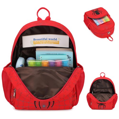 Octsky Toddler Backpack for Little Boys Kids Mini Backpack for Travel School, Red