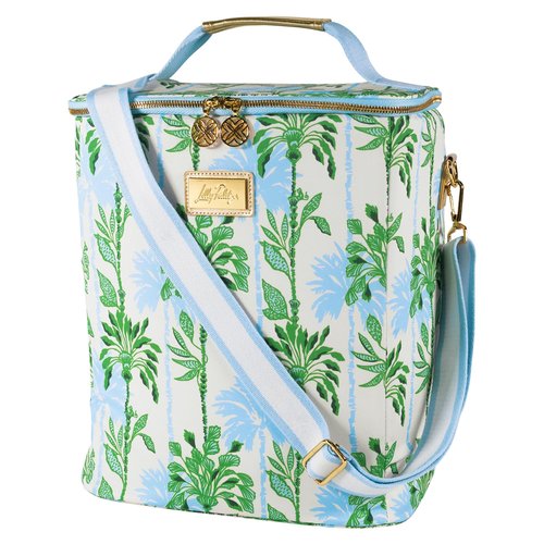 Lilly Pulitzer Insulated Wine Carrier, Cooler Bag Holds up to 4 Bottles of Wine, Soft Cooler with Adjustable/Removable Strap and Double Zipper Close (Swayin in The Breeze)