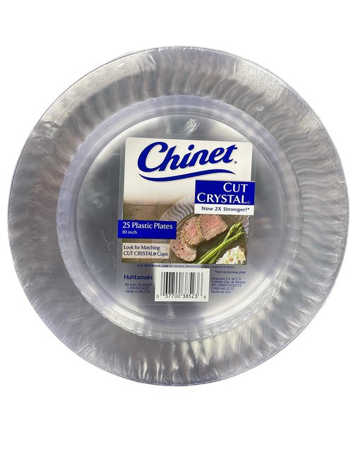 Huhtamaki Chinet Cut Crystal 25 Plastic Plates (Clear, 10 Inch)