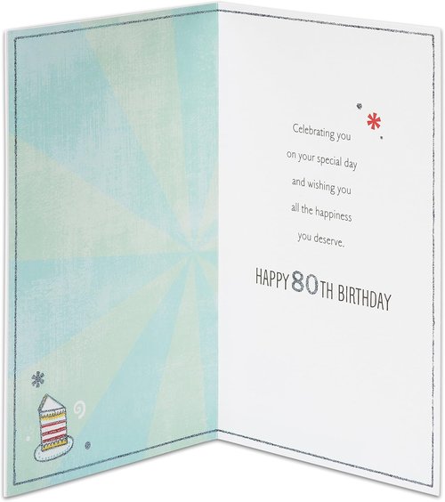 American Greetings 80th Birthday Card - Celebrate 80 Years of Memories & Joy