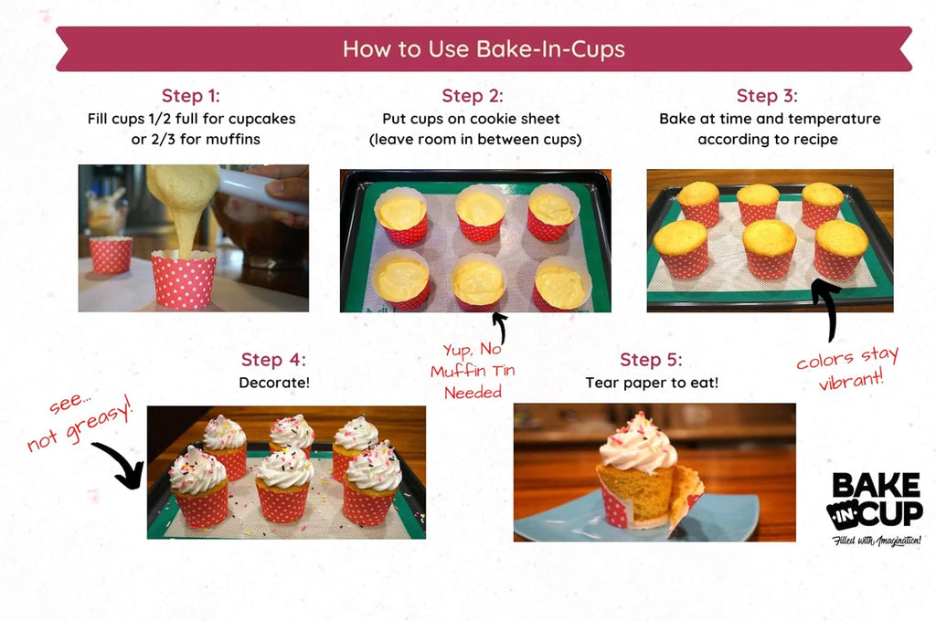 Skiennix Paper Baking Cups - Greaseproof Disposable Cupcake Liners | Large Floral 50-Pack