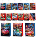 24 Pack Car Party Favor Gift Bags - 12 Pattern Paper Candy Bags with Handles, Reusable Kraft Tote Bags for Kids Birthday, Baby Shower, Wedding, Graduation, Party Supplies Decorations