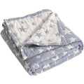 NTBAY Oversized Muslin Cotton Toddler Blanket - Super Soft Reversible Nursery Bed Blanket, 45"x60", Blue/White Star