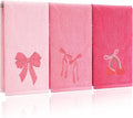 FuWeave 3 Pcs Pink Hand Towels - Soft 100% Cotton, Absorbent & Decorative | Perfect Bridal Shower Gift 13.7 x 29.5''