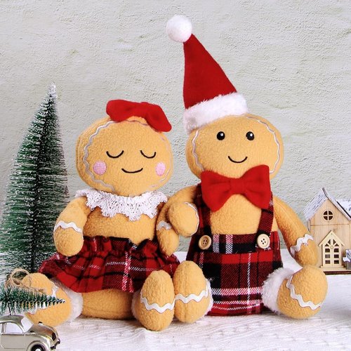 BWFY Gingerbread Man Christmas Decorations - Festive Indoor Ornaments for Holiday Home Decor | 2PC Set