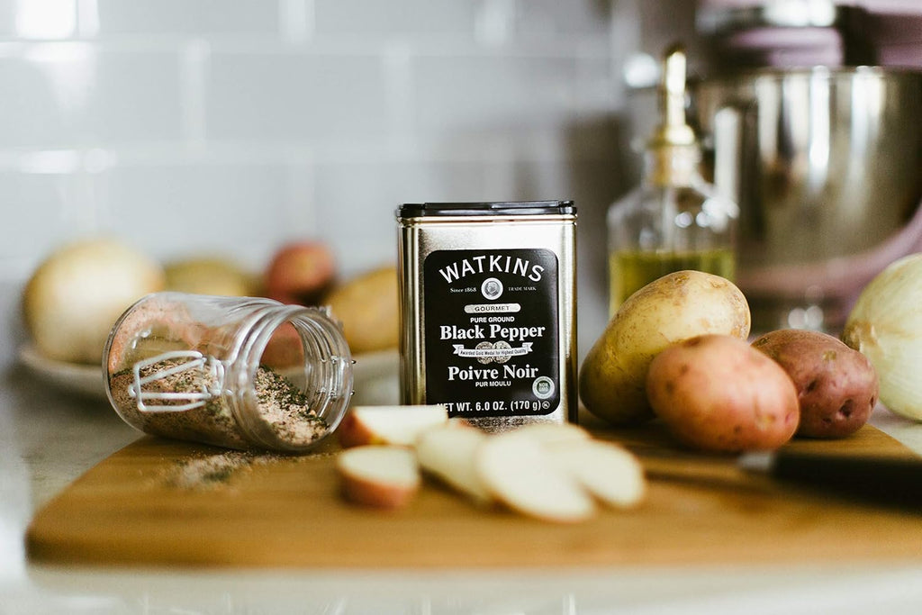 Watkins Gourmet Black Pepper Spice Tin - Pure Ground, 6 oz | Perfect for Flavorful Cooking