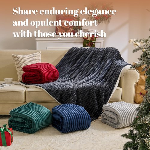 Easthome Electric Heated Blanket Queen Size Dual Control - 84"x90" Fast Heating Bed Blankets with 6 Heating Levels & 10 Hours Auto Off, Soft Ribbed Flannel, Over-Heat Protection ETL, Dark Gray