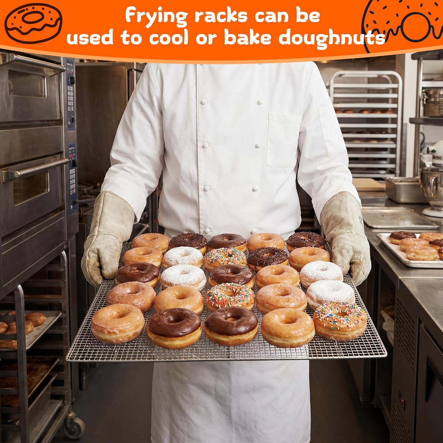 Yaocom 5 Pack Stainless Steel Bakery Screens - Heavy Duty 23"x23" Cooling Grids for Donuts & Pastries