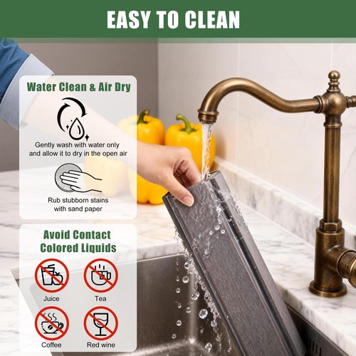Large Stone Drying Mat for Kitchen Counter, 24"×16", Foldable Super Absorbent Stone Dish Drying Mat for Tableware, Bottles and Cups, Non Slip Diatomaceous drying matt kitchen counter (Dark Gray)