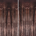 DECOCKRAT 2 Pack Foil Fringe Backdrop - Brown Shiny Tinsel Curtains for Party Decoration/Photo Booth Props - 3.3x6.6 FT Metallic Foil Backdrop for Birthday, Wedding, Graduation, Christmas.