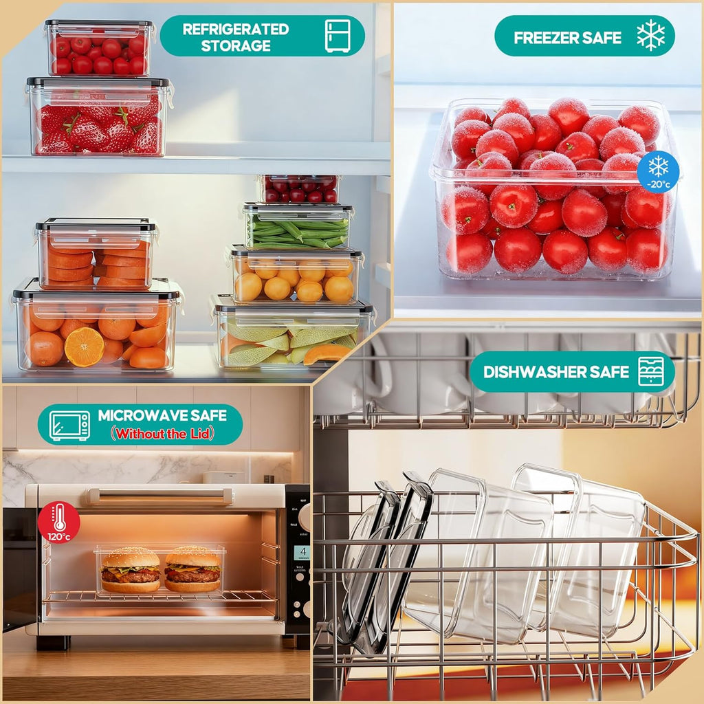 TOPCHASE 40 PCS Food Storage Containers - Airtight, BPA-Free, Leakproof Meal Prep Set with Labels & Pen
