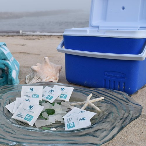 62% RH Size 8 | 6 Pack Two-Way Humidity Control Packs | For Storing 1 oz | Moisture Absorber for Small Storage Containers | Humidifier Packs | Hydration Packets w/Resealable Bag