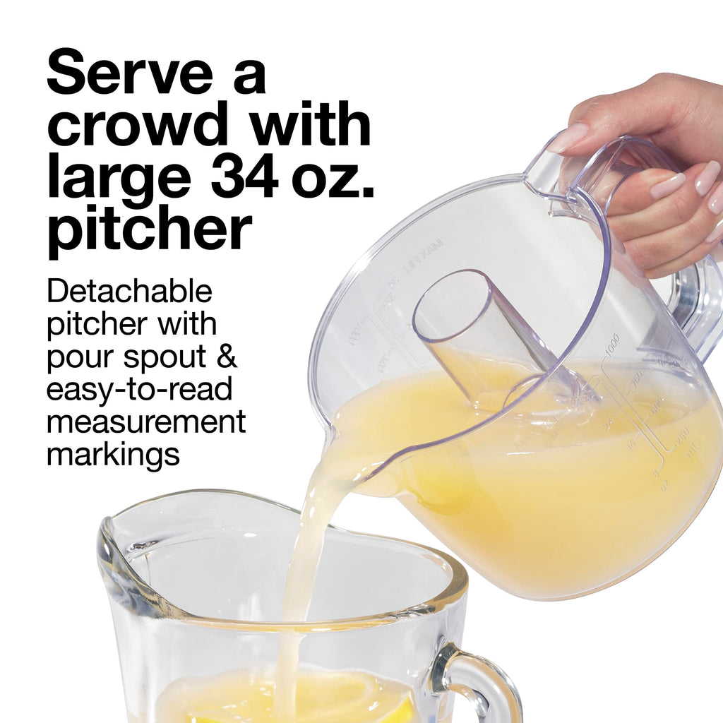 Proctor Silex Alex's Lemonade Stand Electric Citrus Juicer Machine and Squeezer, for Lemons, Limes and Oranges, 34 oz, Yellow (66331)
