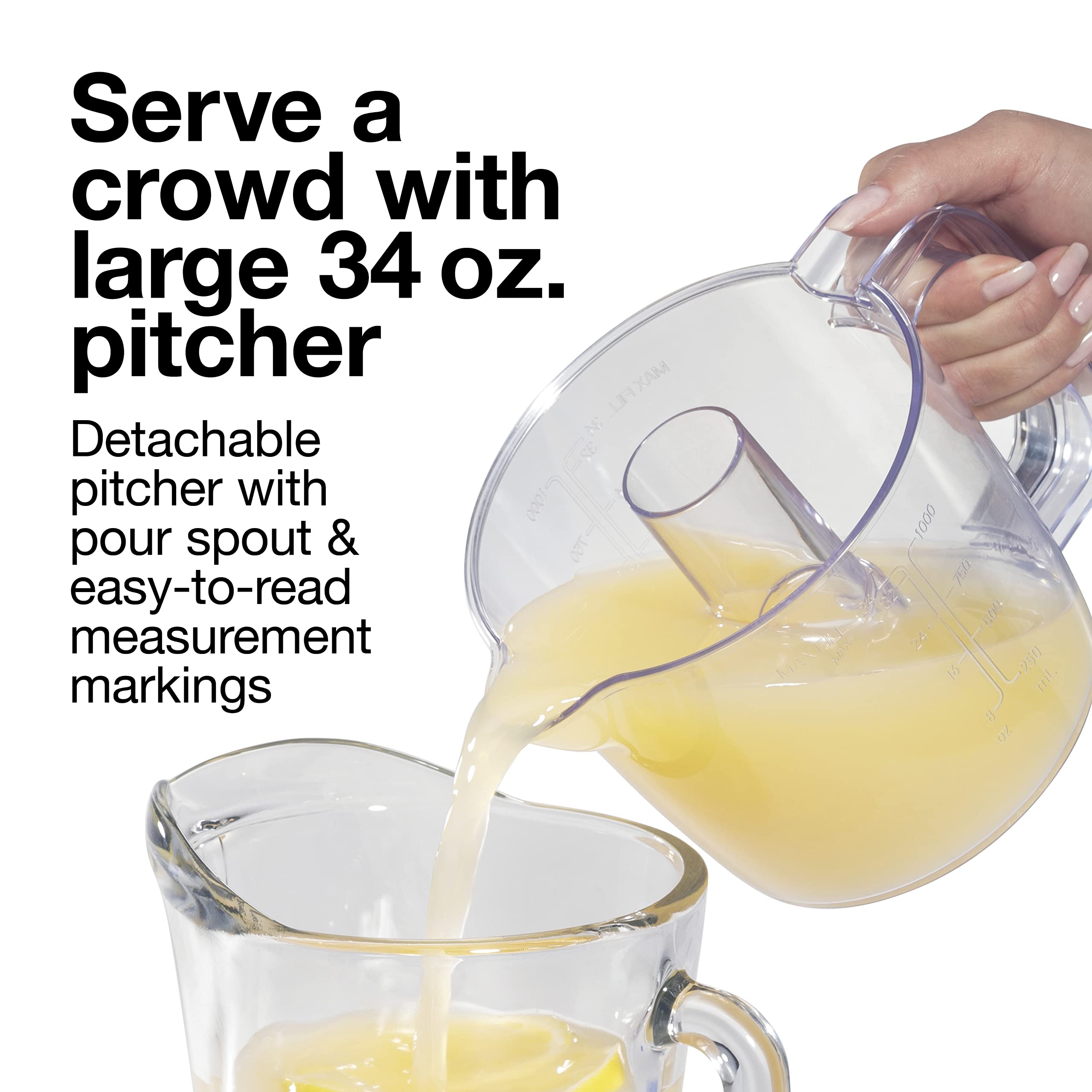 Proctor Silex Alex's Lemonade Stand Electric Citrus Juicer Machine and Squeezer, for Lemons, Limes and Oranges, 34 oz, Yellow (66331)