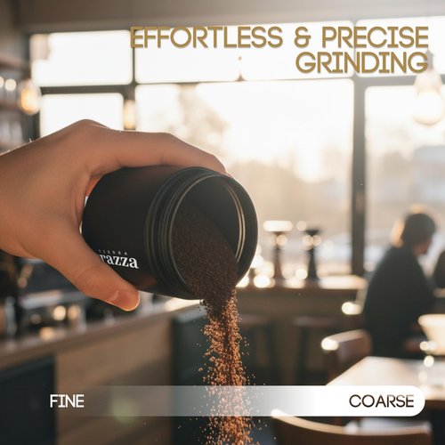 Tierra Trazza Manual Coffee Grinder, Conical Burr Coffee Grinder with Stainless Steel Burrs & Walnut Handle for Espresso, French Press, Travel, Camping & Home Use
