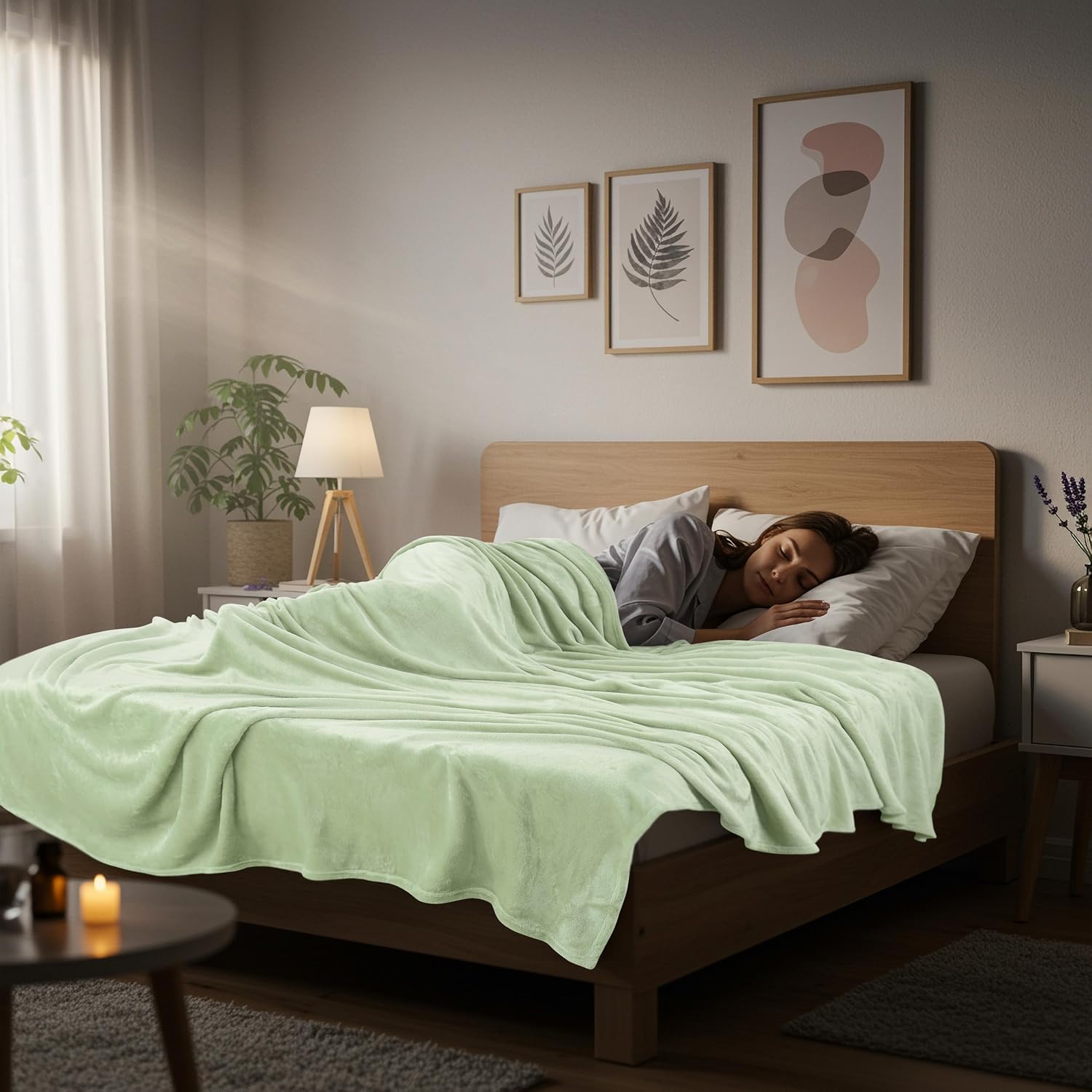 Utopia Bedding Fleece Blanket - Luxury Soft Sage Green King Size Microfiber (90x102 Inch)