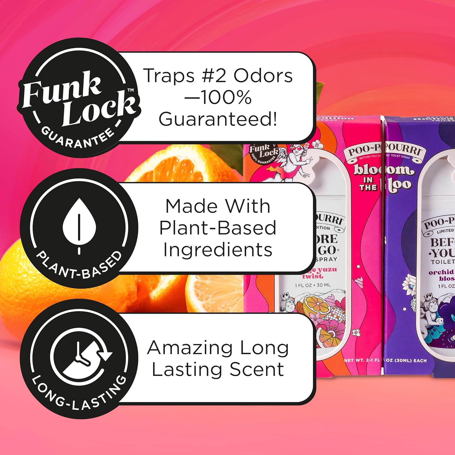 Poo-Pourri Tear & Share Bloom Bathroom Set | Travel Size Odor Eliminators - Plant-Based Pocket Sprayers