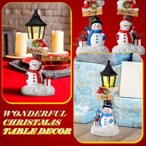 Karenhi Lighted Christmas Snowman Table Decorations - 2 Pack Indoor Centerpieces for Festive Holiday Decor