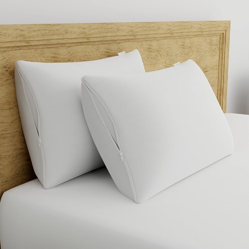 AllerEase Ultimate Advanced Allergy Protection Bedbug Barrier Temperature Balancing Antimicrobial Breathable Comfort Zippered Machine Washable Pillow Protector, Standard/Queen, Size, White - 4 Pack