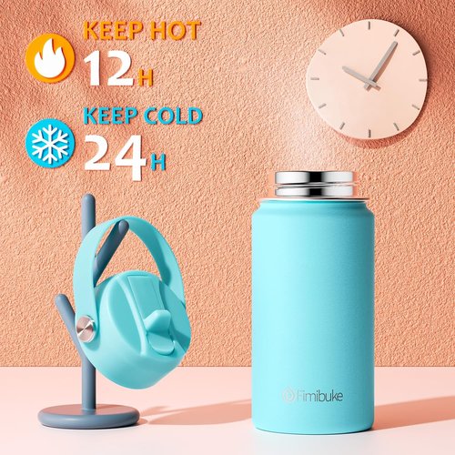 Fimibuke Kids Insulated Water Bottle - 14oz BPA-Free Double Wall Tumbler | Leak-Proof Stainless Steel (2 Pack, Underwater World)