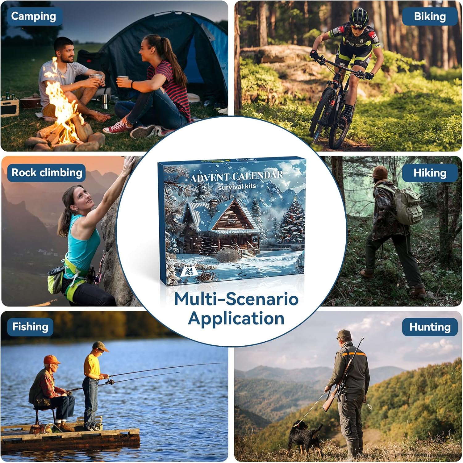 Survival Advent Calendar 2025 | 24-Day Christmas Countdown Gift Box for Outdoor Enthusiasts