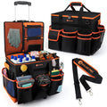 WILAXI PRO Large Rolling Cleaning Caddy with Wheels and Detachable Trolley, Extra Large Water-Resistant Cleaning Cart for Housekeepers, Cleaning Supplies Organizer with Multi-Pockets Tools Storage