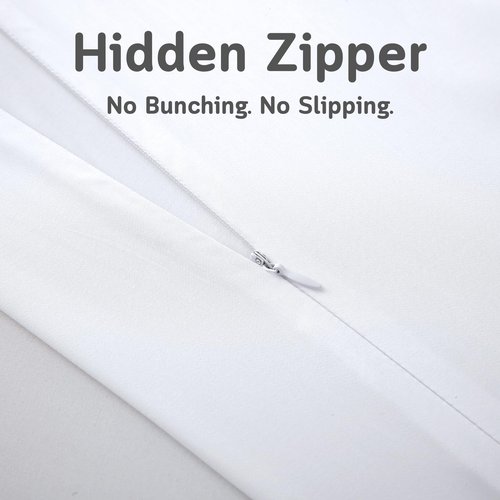 CUSHYZ Cooling Pillow Covers for Curved Pillows – 2-Pack 28x20 Pearl White Moon-Shaped Zippered Pillowcases, 100% Rayon Derived from Bamboo, Ultra-Soft, Silky, Breathable, & Wrinkle‑Resistant