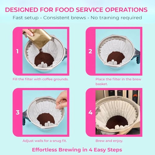 Katy’s Extra Large Coffee Filters - Premium 12.5” x 4.5” for BUNN, Fetco & Curtis Machines | No Ground Overflow