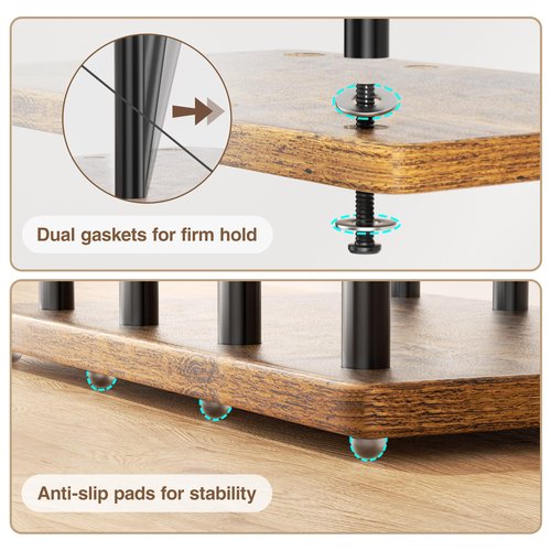 pickpiff Cedar Ball End Boot Rack 8-Pair Shoe Organizer Free standing Metal Holder with Wood Base